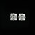 זול עגילים-8MM White Cubic Zirconia Earrings In Square Shapes