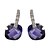 cheap Earrings-Elegant Purple Platinum Plated With  Irregular Shape Cubic Zirconia Earrings