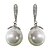 cheap Earrings-Beautiful White Platinum Plated With  Round Shape Pearl Earrings