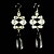 cheap Earrings-Black And White Cubic Zirconia Earrings In Simply Style