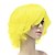 billiga Syntetiska peruker utan hätta-Capless högkvalitativa syntetiska mode gul kort lockigt parti peruk