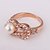cheap Rings-Gorgeous Cubic Zirconia 18K Gold Plate Pearl Knot Fashion Ring