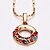 זול שרשראות-18K Gorgeous Fashion Rhinestone Alloy Circle Necklace (More Colors)