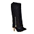 baratos Botas de mulher-Mulheres Sapatos Camurça Primavera / Outono / Inverno Salto Robusto 45.72-50.8 cm / Botas Cano Alto Ziper Preto / Vermelho / Marrom / Festas &amp; Noite