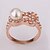 cheap Rings-Gorgeous Cubic Zirconia 18K Gold Plate Pearl Knot Fashion Ring