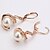 זול עגילים-Fashion Imitation Pearl Alloy Hoop Earrings