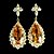 זול עגילים-Top Beautiful Champagne Cubic Zirconia Earrings