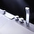 abordables Robinets pour baignoire-contemporain Chrome Baignoire romaine Soupape céramique Bath Shower Mixer Taps / Laiton