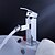 Недорогие Смесители для ванны-Современный Центровой кран Керамический клапан Одно отверстие Хром