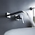 halpa Seinäasennus-kylpyhuoneen pesuallashanat, messinkivesiputous moderni tyyli seinäteline yksikahva kaksireikäinen kromiviimeistely kylpyhana kylmä- ja kuumakytkimellä