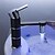 お買い得  浴室・洗面台用水栓金具-バスルームのシンクの蛇口 - LED ペインティング センターセット 一つ / シングルハンドルつの穴
