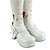 זול אופנת לוליטה-בגדי ריקוד נשים נעליים לוליטה קלאסית לוליטה עקב גבוה נעליים אחיד 7.5 cm שחור לבן ורוד עור פוליאוריתן תחפושות הלואין
