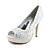 お買い得  レディースシューズ-Women&#039;s Shoes Peep Toe Stiletto Heel Satin Pumps with Rhinestone Wedding Shoes