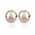 abordables Pendientes-Encanto de 18 quilates chapado en oro Pendientes de perlas de moda de la Ronda (más colores)
