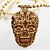 cheap Men&#039;s Jewelry-Fancy Skull Pattern Wooden Necklace