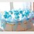 abordables Supports cadeaux invités-ivoire cartes boîtes en papier de mariage faveur avec des rubans bleus et fleurs (jeu de 10)