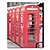 billiga Tryck-tryckt arkitektur röd telefonkiosk arbetsytan konst med sträckt ram