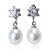 levne Náušnice-Bílá Perla Stříbro Stříbrná Náušnice Šperky Bílá Pro