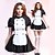 voordelige Carrière- &amp; Beroepskostuums-Sweet Cindy Black and White Ruffle Polyester Maid Kostuum