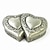 voordelige Sieradenkistjes-gepersonaliseerde unieke dubbele hartvormige tin legering vrouwen sieraden doos