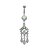 cheap Body Jewelry-Women&#039;s Stainless Steel Rhinestones Tassel Silver Plated Navel/Ear Piercing(Random Color)