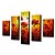 cheap Top Artists&#039; Oil paitings-Hand-Painted Floral/Botanical Any Shape Canvas Oil Painting Home Decoration Five Panels