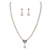 voordelige Sieradensets-ivoor parel tweedelige mini hart dames ketting en oorbellen sieraden set (38 cm)