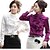 abordables Chemises Pour Femme-Couleur Pleine A Volants Blouse Amande / Blanche / Violet