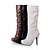 preiswerte Damenschuhe-DamenLässig Kleid-Kunstleder-Stöckelabsatz-Modische Stiefel-Schwarz Elfenbein Weiß