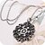cheap Necklaces-Women&#039;s Synthetic Diamond Pendant Necklace Pendant Long Necklace Floral / Botanicals Cheap Ladies Casual Fashion Alloy Black Silver Necklace Jewelry For Daily