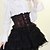 billiga Lolitaklänningar-Knälång svart och rött och vitt bomullstyg Gothic Lolita Kjol