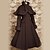 abordables Costumes Mode Lolita-Princesse Douce Lolita Gothique Lolita robe de vacances Hiver Robe Cap Manteau Femme Fille Laine Velours Japonais Costumes de Cosplay Noir Couleur Pleine Manches Longues Mi-long