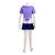 billige Anime-kostumer-Inspireret af Cosplay Cosplay Anime Cosplay Kostumer Japansk Cosplay Kostumer Skoleuniformer Patchwork Kortærmet Top Nederdel Til Dame