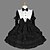 billige Lolitakjoler-Prinsesse Gothic Lolita Classic Lolita Kjoler Dame Bomull Japansk Cosplay-kostymer Svart Vintage Langermet Medium Lengde