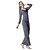 voordelige Kleding-japannes katoen met lange mouwen sport yoga pak (grijs en zwart gelaagde toppen + grijze broek)