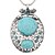 cheap Necklaces-Vintage Oval Turquoise Hollow Out Pendant Necklace