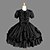 cheap Lolita Dresses-Princess Gothic Lolita Punk Dress Women&#039;s Cotton Japanese Cosplay Costumes Solid Colored Short Sleeves Short Sleeve Medium Length / Gothic Lolita Dress
