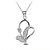 Недорогие Модные ожерелья-женщины серебра цветок кулон (incl.box и ожерелье)