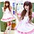 cheap Carnival Costumes-Cute Girl Polyester Ruffle and Ribbon Maid Suit