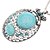 cheap Necklaces-Vintage Oval Turquoise Hollow Out Pendant Necklace