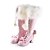 cheap Lolita Footwear-Handmade Cute Pink PU Leather Faxu Fur 6.3cm High Heel Doll&#039;s Lolita Boots