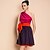 cheap Women&#039;s Dresses-Going out Vintage Cute Skater Above Knee Dress, Color Block Pleated One Shoulder Sleeveless