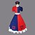 Недорогие Videogame Costumes-Inspired by TouHou Project Eirin Yagokoro Video Game Cosplay Costumes Cosplay Suits / Dresses Color Block Short Sleeve Dress Belt Hat Costumes