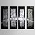 billige Abstrakte malerier-Hang malte oljemaleri Håndmalte - Abstrakt Klassisk Tradisjonell Inkluder indre ramme / Fire Paneler / Stretched Canvas