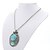levne Módní náhrdelníky-vintage oval tyrkysová vydlabat náhrdelník s přívěskem