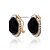 cheap Earrings-18K Gold Plated Fabulous Black Onyx &amp;Crystal Fashion Earrings