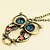 levne Módní náhrdelníky-dámská vintage sova náhrdelník s přívěskem