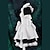 baratos Vestidos Lolita-Princesa Gótica Lolita Classic Lolita vestido de férias Ternos de Empregadas Mulheres Para Meninas Cetim Japanês Fantasias de Cosplay Preto Retalhos Buffante Manga Curta Comprimento Médio / Peitilho
