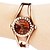 voordelige Trendy Horloge-Dames Modieus horloge Armbandhorloge Kwarts Brons Hol Gegraveerd Analoog Elegant Glitter Bangle - Gouden