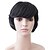 Недорогие Парик из искусственных волос без шапочки-основы-Монолитным Короткие черные волнистые высокого качества синтетического японской стороны Kanekalon Парики